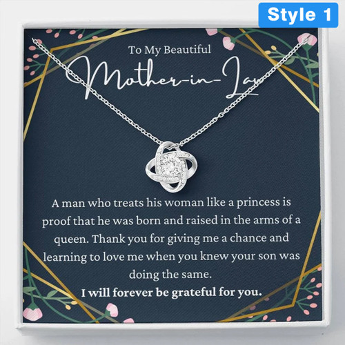 To My Beautiful Mother-In-Law Necklace With Message Card