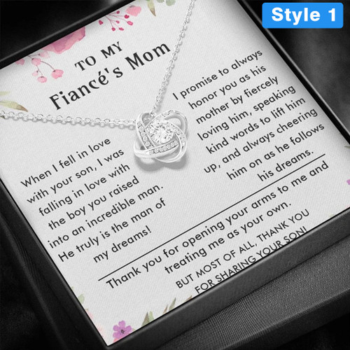 To My Fiancé's Mom Necklace With Message Card