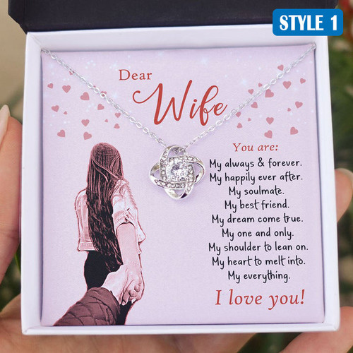 Dear Wife Gift For Wife From Husband - Necklace With Message Card