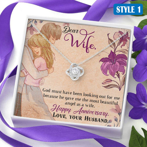 Dear Wife Happy Anniversary - Necklace With Message Card