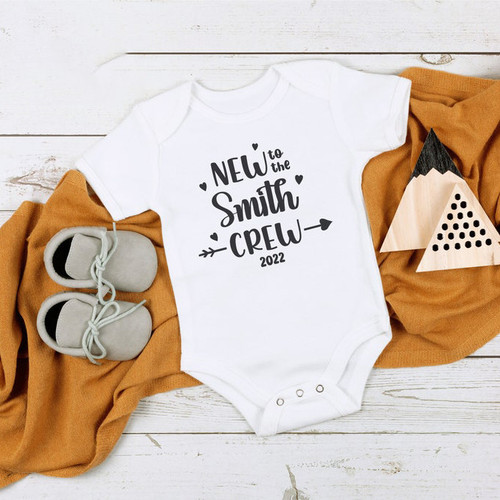 New To The Crew Personalized Onesie