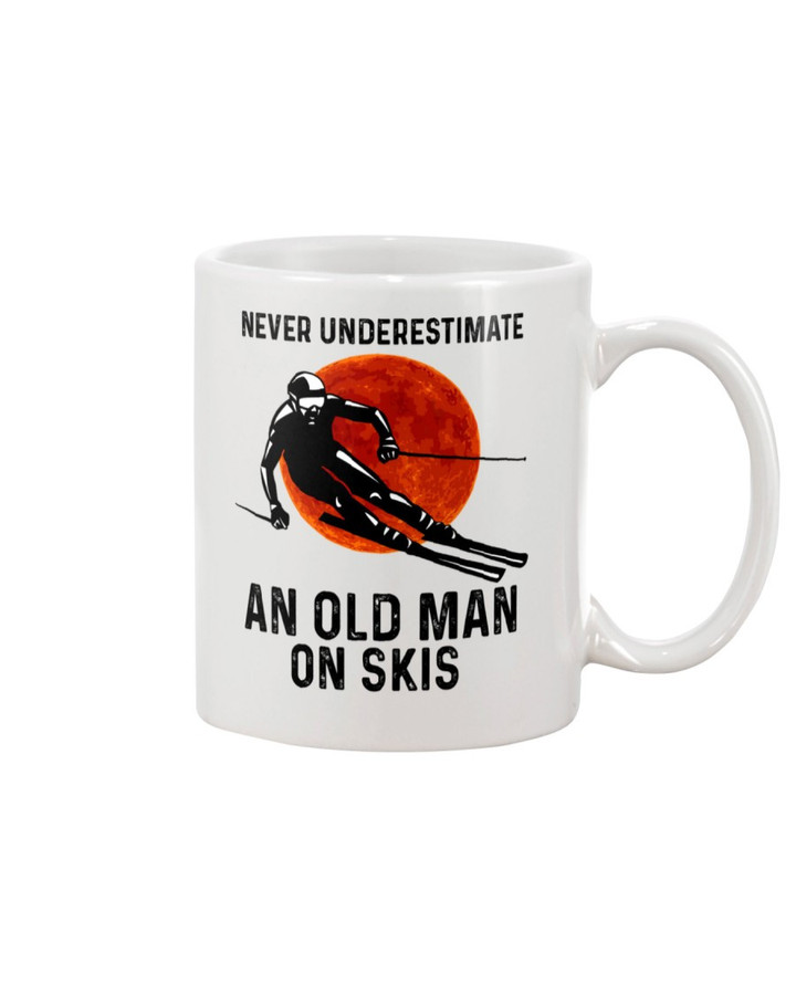 Never Underestimate An Old Man On Skis Mug