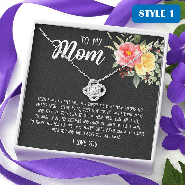To My Mom Necklace With Message Card