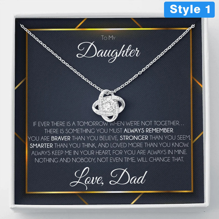 To My Daughter Necklace From Dad With Message Card