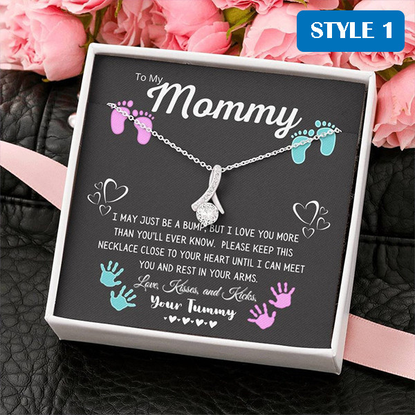 To My Mommy Necklace With Message Card