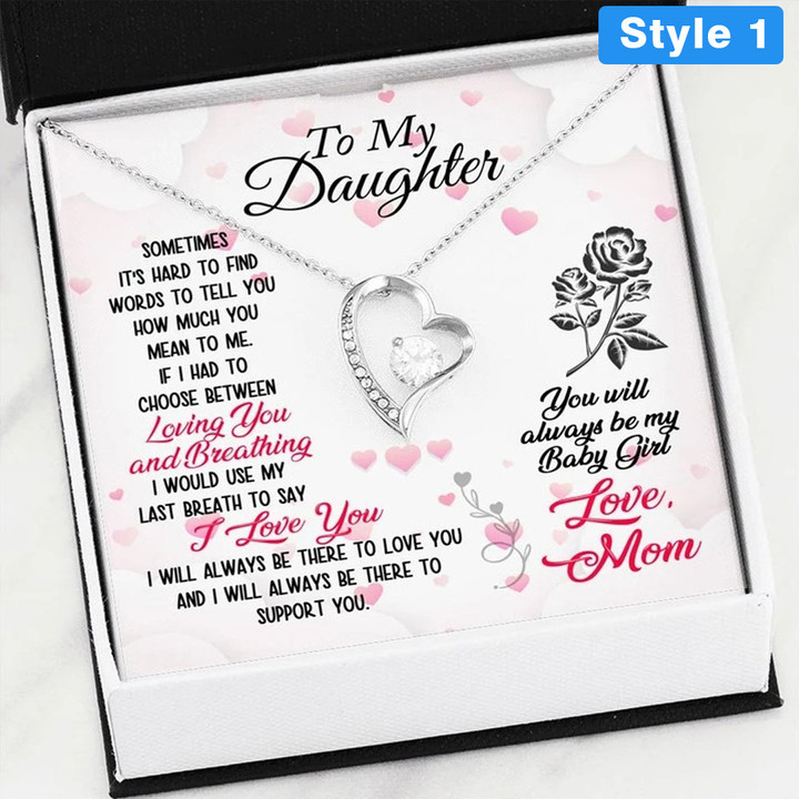 To My Beautiful Daughter Necklace With Message Card