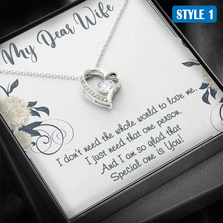 My Dear Wife Gift From Husband - Necklace With Message Card