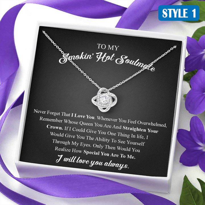 To My Smokin' Hot Soulmate Gift For Wife Gift For Girlfriend - Necklace With Message Card