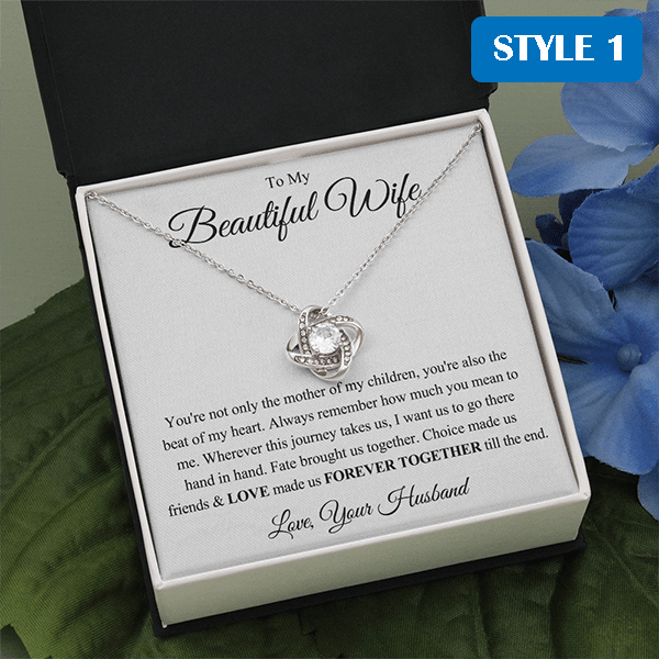 To My Beautiful Wife Meaningful Gift For Wife - Necklace With Message Card