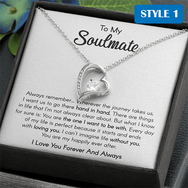 To My Soulmate Gift For Wife Gift For Girlfriend - Necklace With Message Card