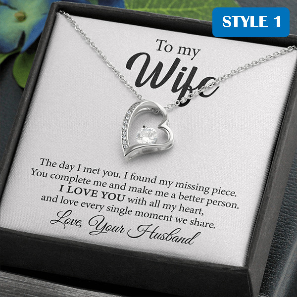 To My Beautiful Wife I Love You More Than Words Can Say Meaningful Gift For Wife - Necklace With Message Card