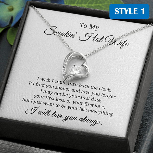 To My Smokin' Hot Wife Meaningful Gift For Wife - Necklace With Message Card