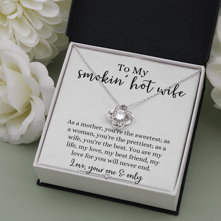 To My Smokin' Hot Wife Meaningful Gift For Wife - Necklace With Message Card