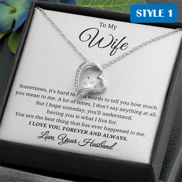 To My Wife Love You Forever And Always Meaningful Gift For Wife - Necklace With Message Card