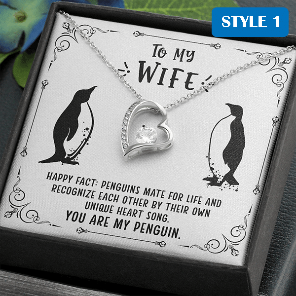 To My Wife You Are My Penguin Meaningful Gift For Wife - Necklace With Message Card