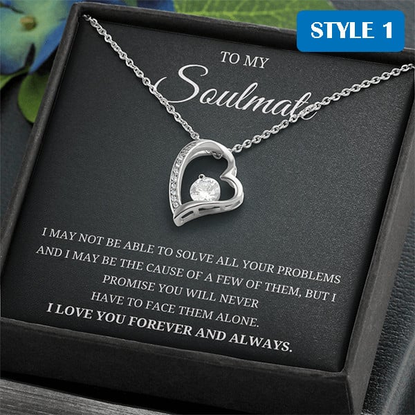To My Soulmate Meaningful Gift For Wife - Necklace With Message Card