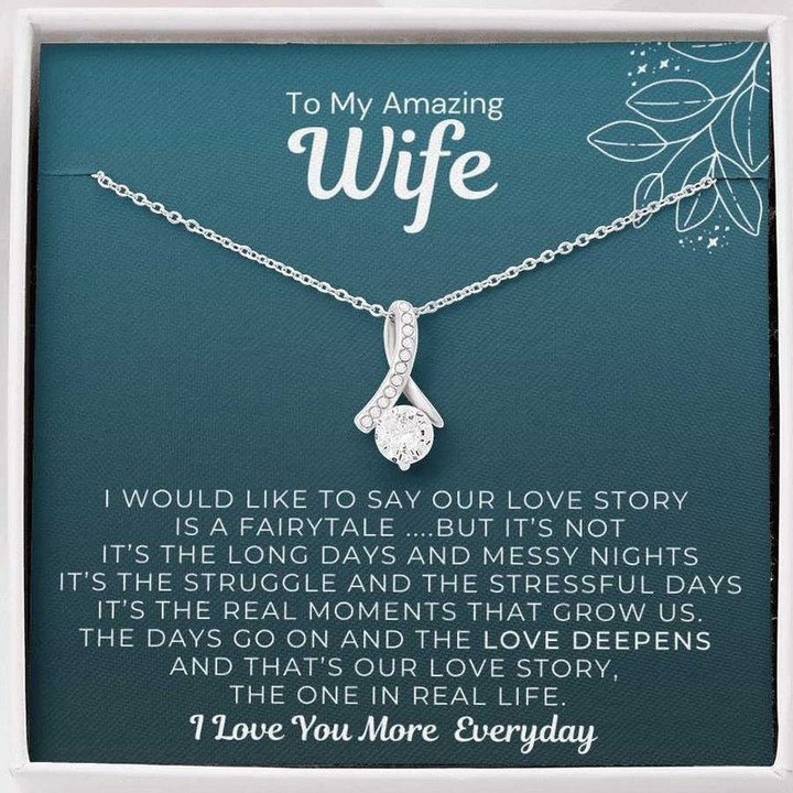 To My Amazing Wife Meaningful Gift For Wife - Necklace With Message Card