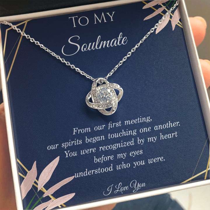 To My Soulmate Gift For Wife Gift For Girlfriend - Necklace With Message Card