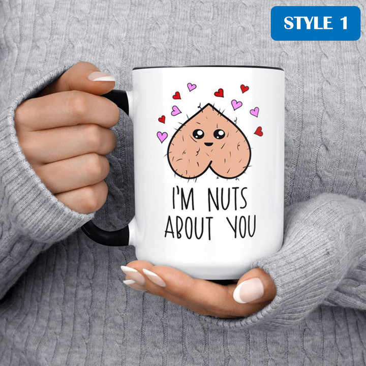 I'm Nuts About You Funny Gift For Couples Personalized Mug