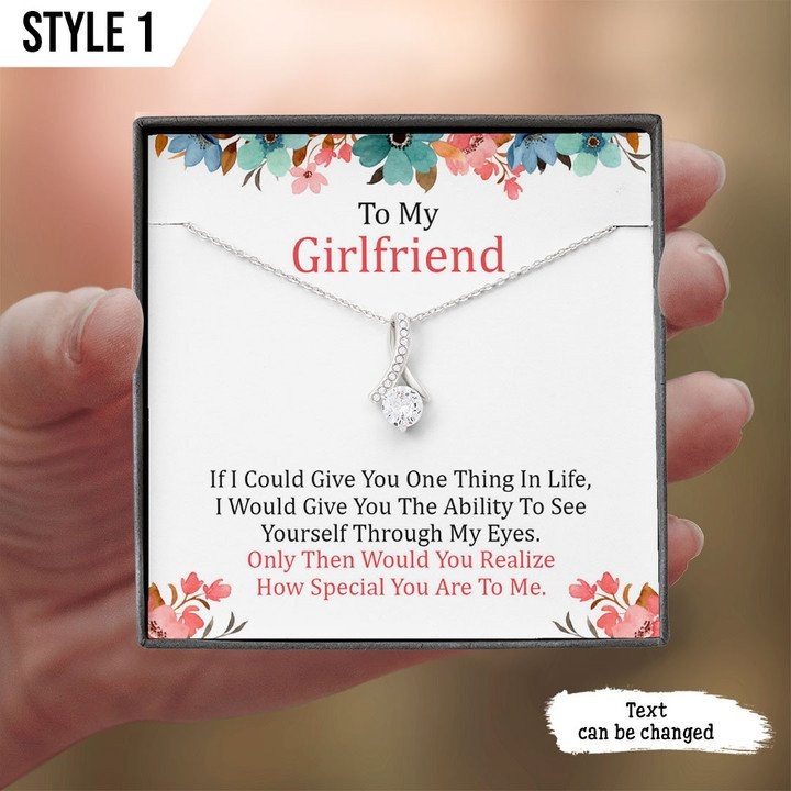 To My Girlfriend If I Could Give You One Thing In Life Personalized Gift For Wife- Necklace With Message Card