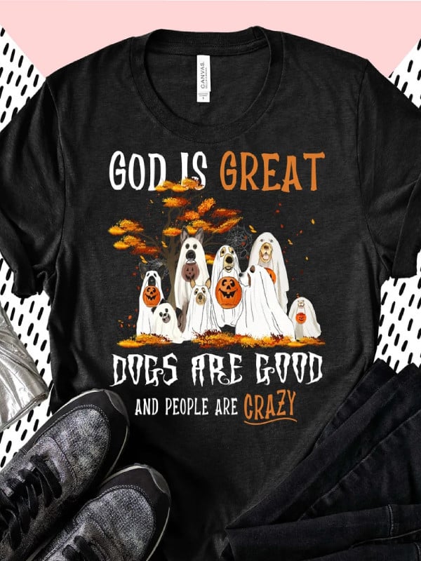 God Is Great Dogs Are Good People Are Crazy Vintage T-shirt, Dog Shirt, Jesus Shirt, Puppy Shirt, Dog Lovers Shirt, Christian Shirt