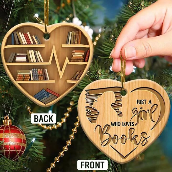 🎅Early Christmas Sale - 50% OFF🎄Book Lovers Heart Ornament