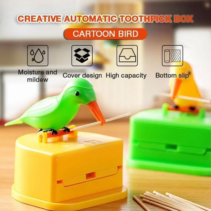 🔥Hot Sale- 50% OFF🔥 Creative Automatic Toothpick Box Cartoon Bird