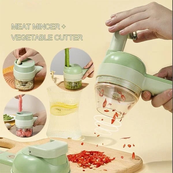 4 In 1 Handheld Electric Vegetable Cutter Set (50% OFF)