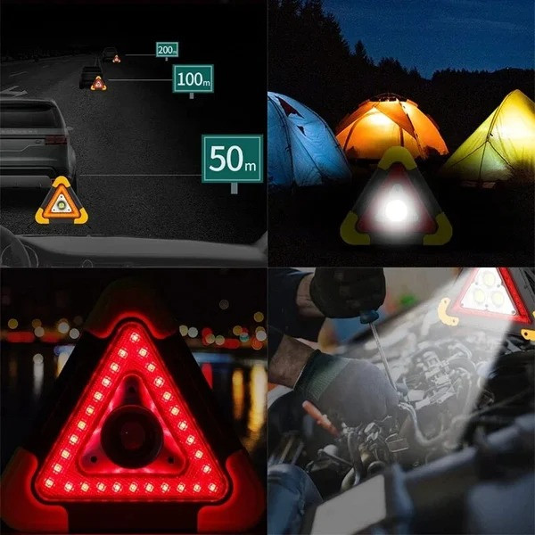 2-IN-1 Emergency Triangular Roadside Warning Light