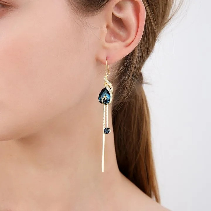Peacock Sapphire Earrings