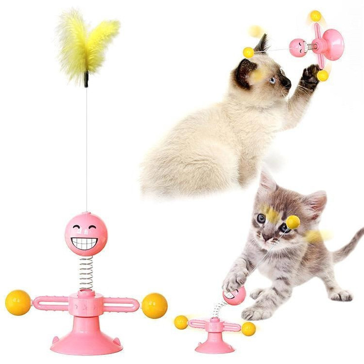 😻😻 Spring Human Turn Cat Toy
