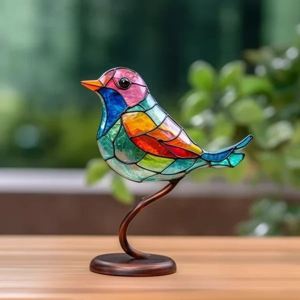🌈Stained Glass Birds On Branch Desktop Ornaments