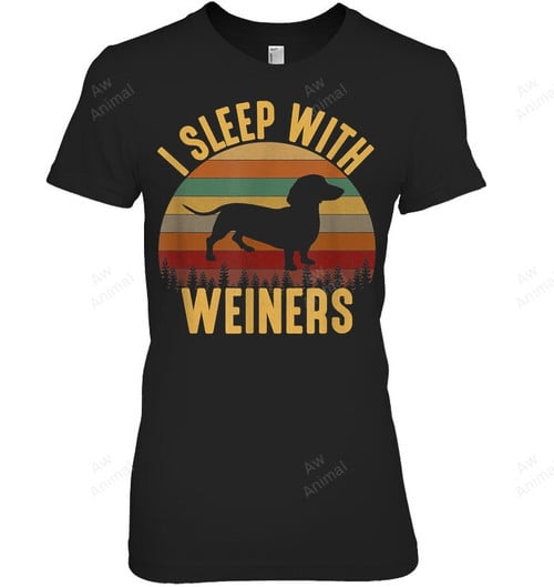 I Sleep With Weiners Dachshund Weiner Dog Women Tank Top V-Neck T-Shirt