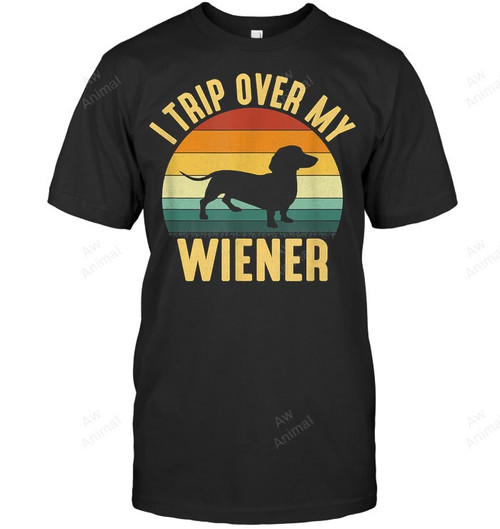 I Trip Over My Weiner Funny Dachshund Men Tank Top V-Neck T-Shirt