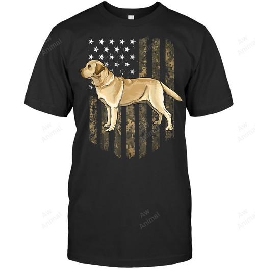 Camo American Flag Yellow Labrador Retriever 4th Of July Usa Sweatshirt Hoodie Long Sleeve Men Women T-Shirt