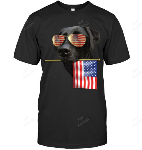 4th Of July Fun American Flag Labrador Dog Lover Sweatshirt Hoodie Long Sleeve Men Women T-Shirt