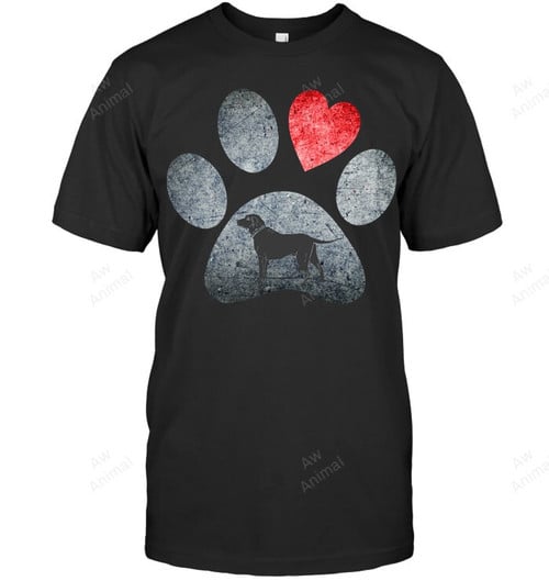Labrador Retriever Paws Dog Lovers Red Heart Pet Sweatshirt Hoodie Long Sleeve Men Women T-Shirt
