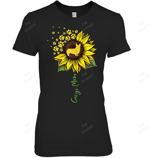 Corgi Mom Sunflower Corgi Lover S Dog Mom Mama Women Sweatshirt Hoodie Long Sleeve T-Shirt