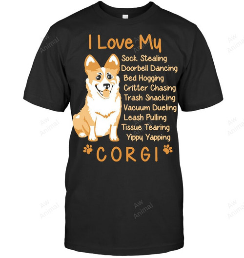 I Love My Corgi Sweatshirt Hoodie Long Sleeve Men Women T-Shirt