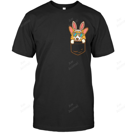Welsh Corgi Bunny Pocket Cute Easter Dog Owner Sweatshirt Hoodie Long Sleeve Men Women T-Shirt