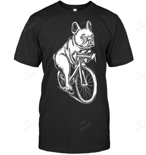 Frenchie Driving Bycicle Sweatshirt Hoodie Long Sleeve Men Women T-Shirt