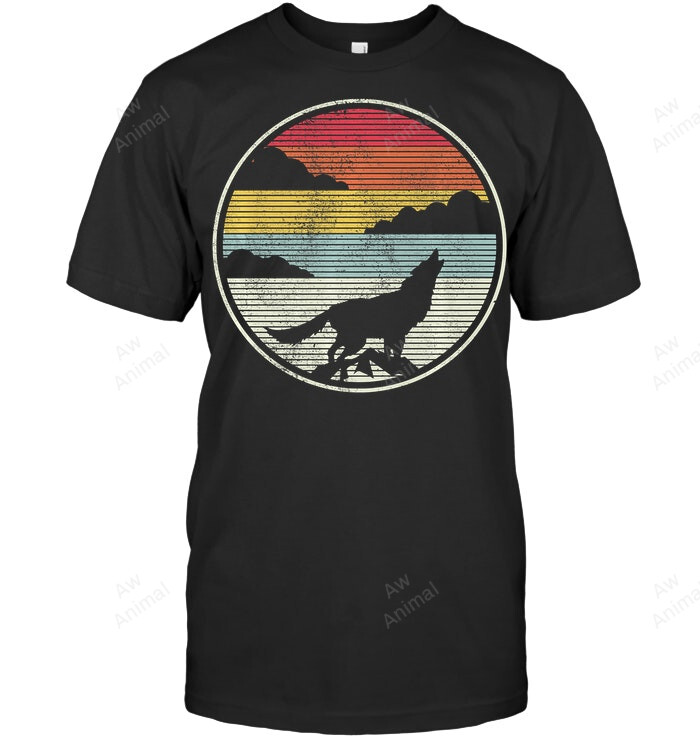 Wolf Howling Vintage Men Tank Top V-Neck T-Shirt