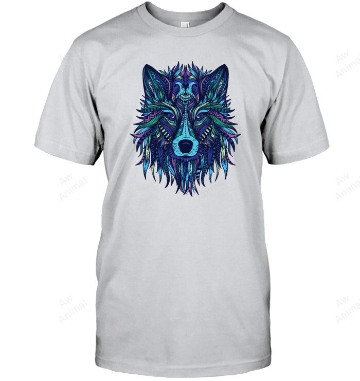 Wolf Face Men Tank Top V-Neck T-Shirt