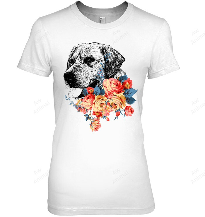Labrador Retriever Love With Flowers Women Sweatshirt Hoodie Long Sleeve T-Shirt
