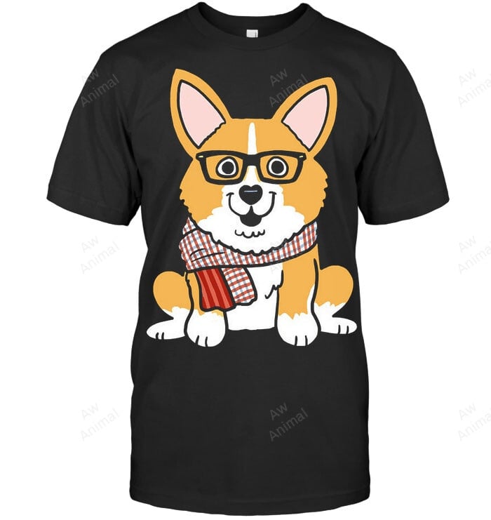 Corgi Hipster Dog Sweatshirt Hoodie Long Sleeve Men Women T-Shirt