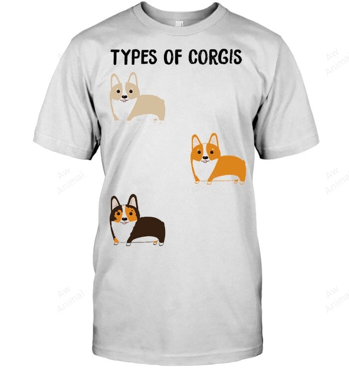 Types Of Corgis Sweatshirt Hoodie Long Sleeve Men Women T-Shirt
