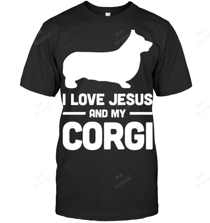 I Love Jesus And Corgi Sweatshirt Hoodie Long Sleeve Men Women T-Shirt
