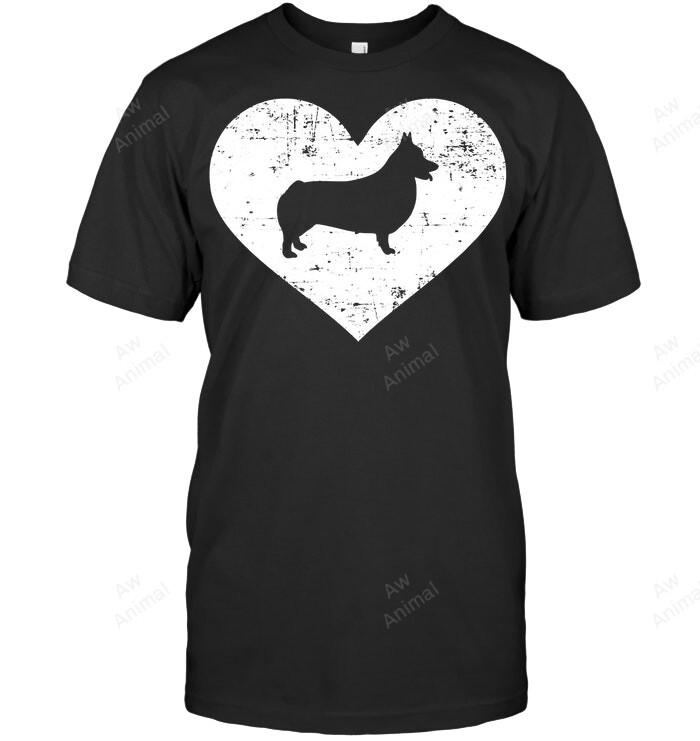 Corgi Love With Heart Sweatshirt Hoodie Long Sleeve Men Women T-Shirt