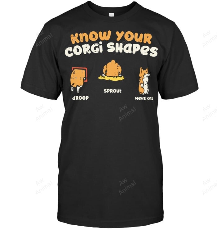 Corgi Forms Know Your Corgi Shapes Sweatshirt Hoodie Long Sleeve Men Women T-Shirt