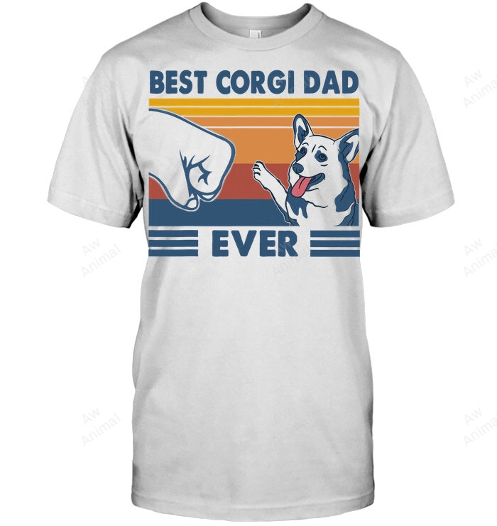 Vintage Best Corgi Dad Ever Fist Bump Funny Corgi Lover Men Sweatshirt Hoodie Long Sleeve T-Shirt